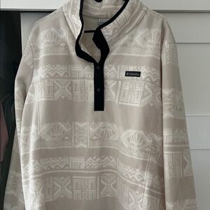Columbia Cream Patterned Fleece Pullover